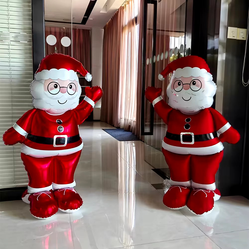 1Pcs Large Christmas Balloon Inflatable Giant Standing Santa Claus Xmas Foil Ballons Kids Toy Globos Merry Christmas Decor Props