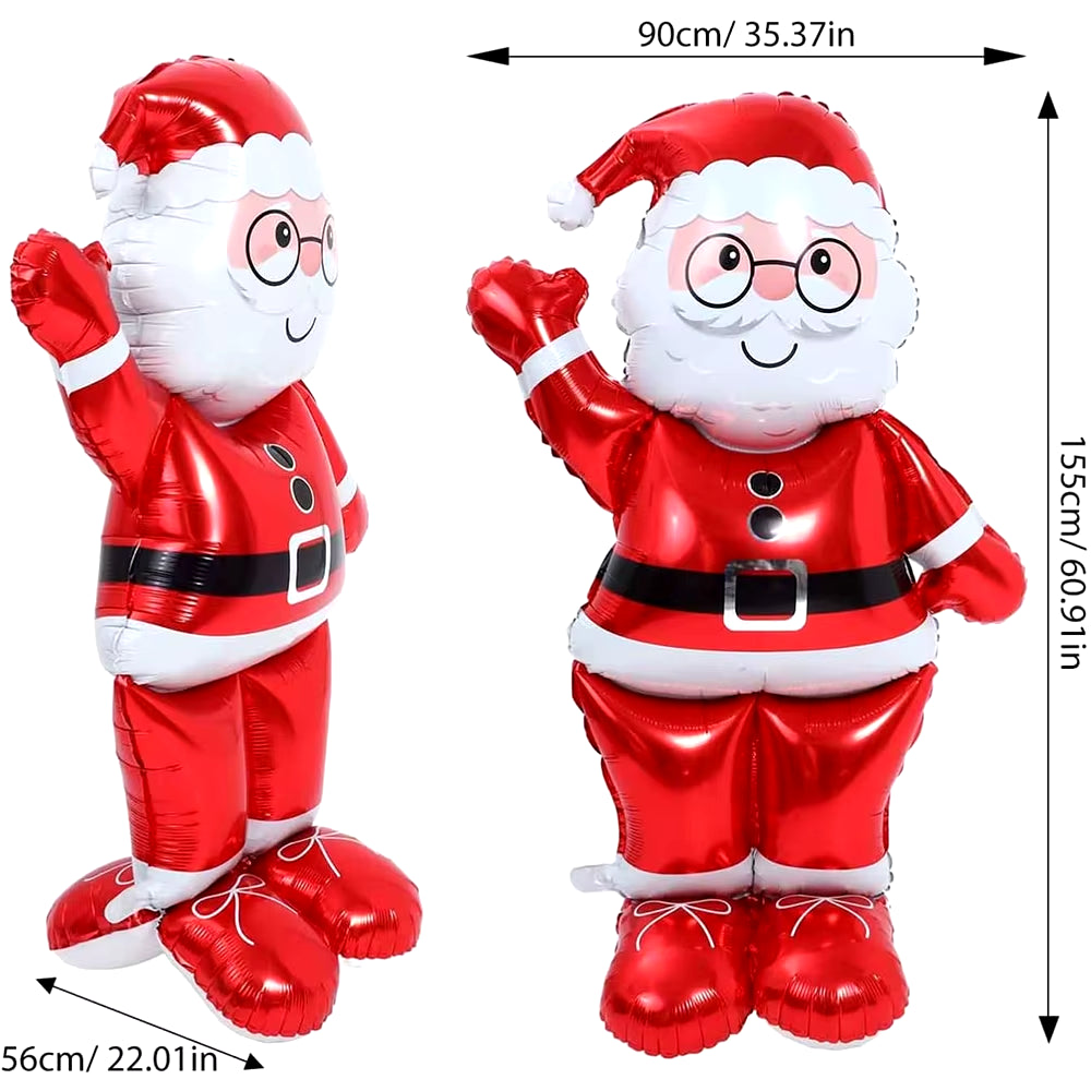 1Pcs Large Christmas Balloon Inflatable Giant Standing Santa Claus Xmas Foil Ballons Kids Toy Globos Merry Christmas Decor Props