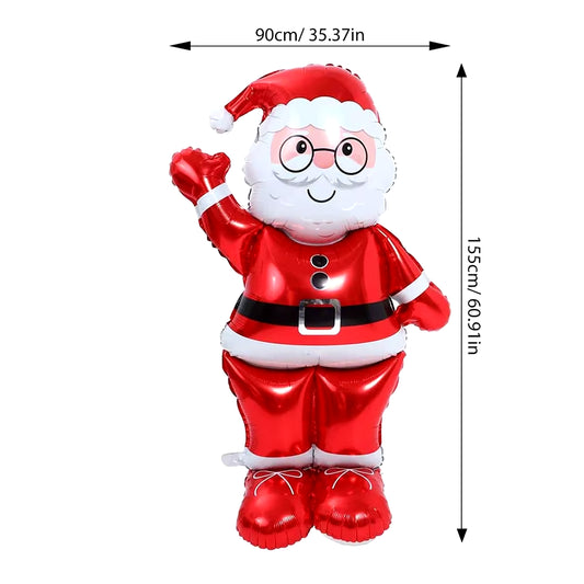 1Pcs Large Christmas Balloon Inflatable Giant Standing Santa Claus Xmas Foil Ballons Kids Toy Globos Merry Christmas Decor Props